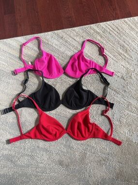 3 DOBREVA underwire triangle bikini tops, like new 34DD/E